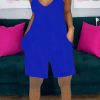 Jumpsuits & Rompers female | Plus Size Solid Sleeveless Pocket Romper