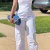 Jumpsuits & Rompers female | Fashion Casual Trend Solid Color Tube Top Overalls Jumpsuit White