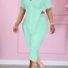 2-Pieces female | Fashion Solid Color Short Sleeve Slit Top Cropped Pant Suits