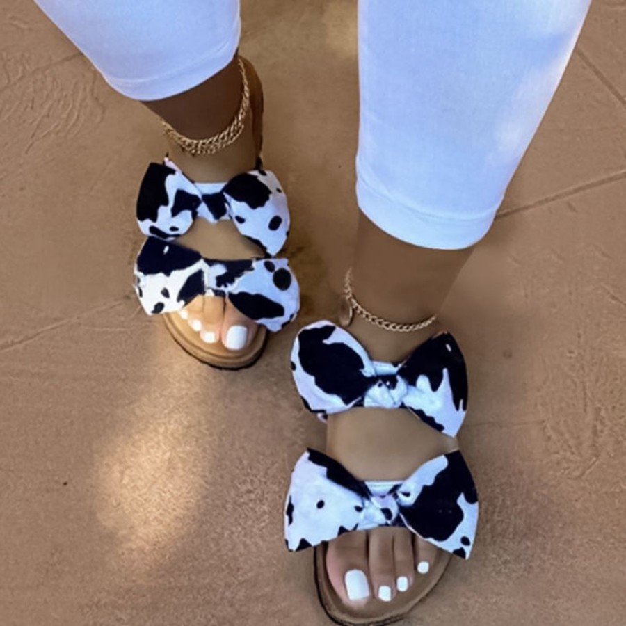 Accessories female | Fashion All-Match Bow Beach Slippers