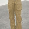 Bottoms female | On-Trend Solid Color High Waist Pocket Straight Cargo Pants