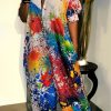 Jumpsuits & Rompers female | Casual Spray Paint Print Loose Sling Cargo Jumpsuit Multicolor