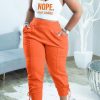 2-Pieces female | Casual Slogan Vest Top & Pocket Pants Set