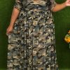 Dresses female | Plus Size Fashion Print Short Sleeve Swagger Dress