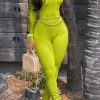 Jumpsuits & Rompers female | Sexy Shoulder Cutout Pleated High Neck Belt Jumpsuit