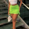 Bottoms female | Solid Color Lace Up Casual Skirt Green