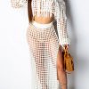 2-Pieces female | Sexy Fashion Cutout Mesh Fringe Trim Two Piece Dress Suit