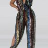 Jumpsuits & Rompers female | Sleeveless Sexy Slightly Stretchy Sequin Jumpsuit Multicolor