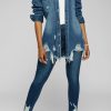 Tops & Outerwear female | Fashion Lapel Fringe Ripped Long Sleeved Denim Jacket