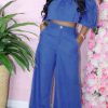 2-Pieces female | Fashion Loose High Waist Wide Leg Pants Denim Two-Piece Set