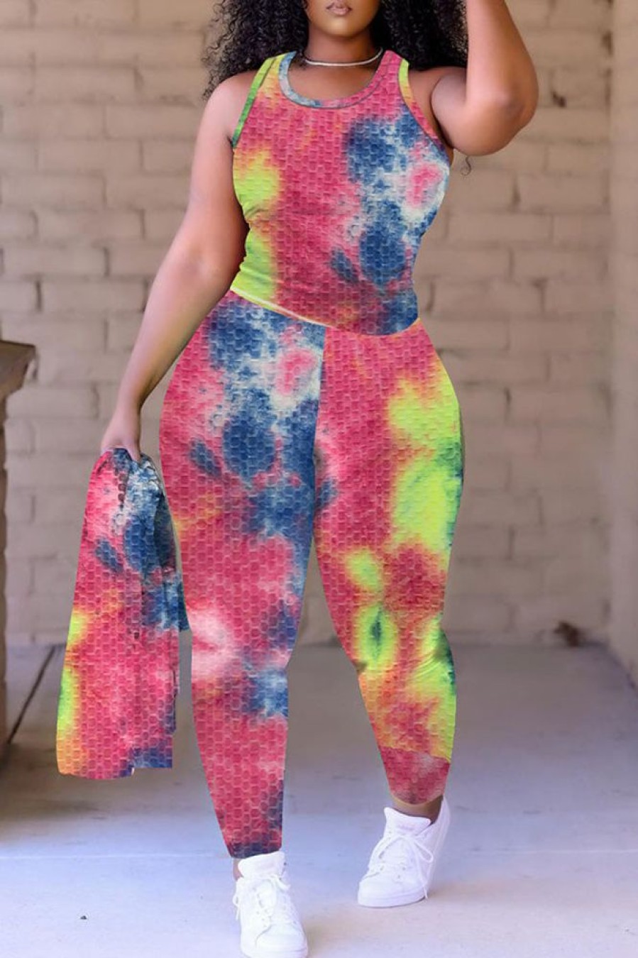 2-Pieces female | Casual Tie Dye Two Piece Pant Suits