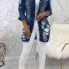 Tops & Outerwear female | Popular Ripped Single Breasted Denim Jacket