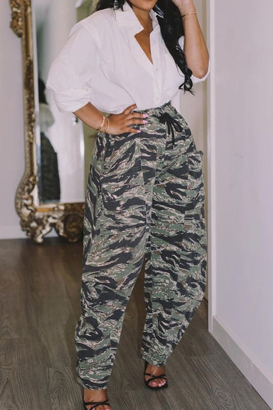 Bottoms female | Casual Camouflage Print Pants