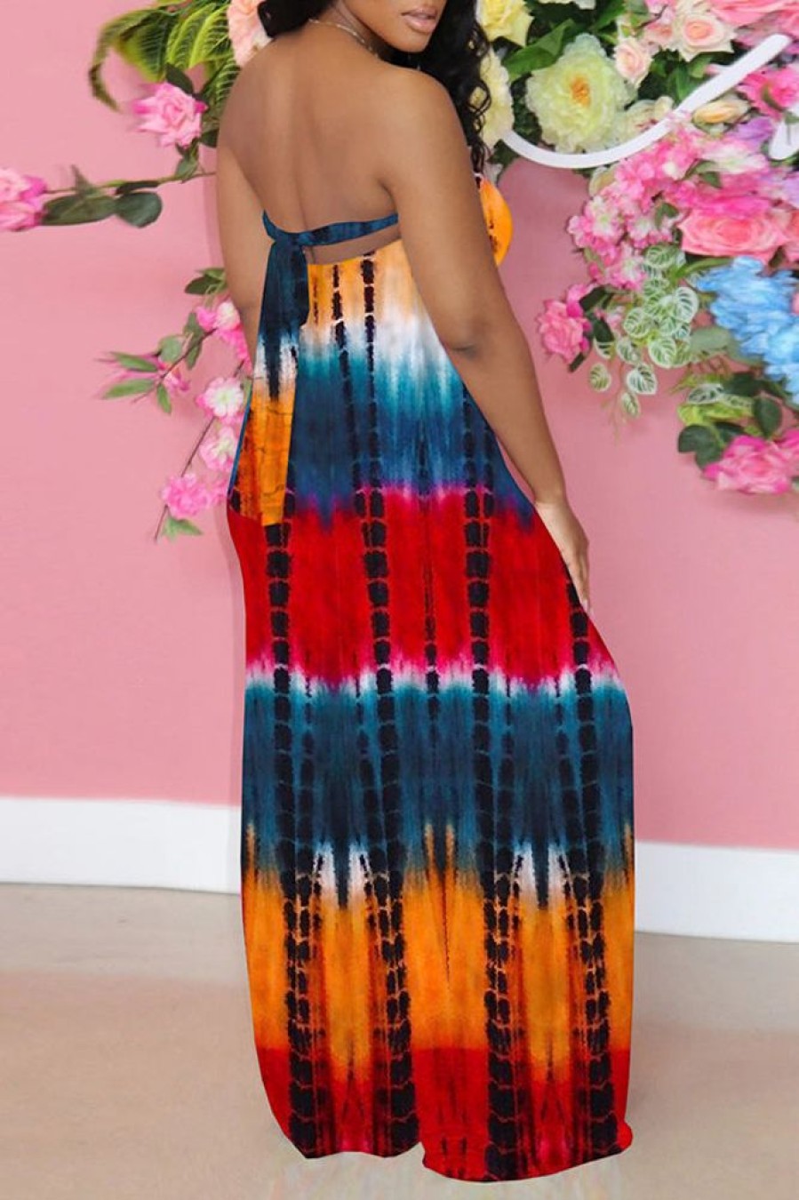 Jumpsuits & Rompers female | Bandeau Tie Dye Wide Leg Jumpsuit