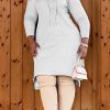 Dresses female | Solid Hooded Drawstring Long Sleeve Dress