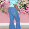 Bottoms female | Fashion Ripped High Wiast Flare Jeans Blue