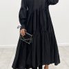 Dresses female | Temperament Pleated Loose Plus Size Shirt Maxi Dress