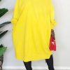 Dresses female | Comfortable Loose Slant Collar Solid Color Midi Dress