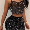 2-Pieces female | Sequin Beading Mesh Two-Piece Skirt Set