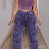 Bottoms female | Casual Work Wear Tie Dye Jeans Purple