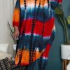 2-Pieces female | Plus Size Tie Dye Oblique Collar Asymmetric Pants Suit