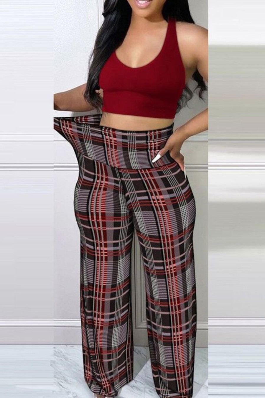 Bottoms female | Casual Fashion Slim Fit Hips Wide Foot Pants