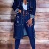 Tops & Outerwear female | Fashion Long Sleeve Cardigan Denim Cape Jacket Blue