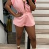 Jumpsuits & Rompers female | Features Pleated Shoulders Cinched Waistband Romper