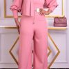 Jumpsuits & Rompers female | Casual Fashion Long Sleeve Wide Leg Plus Size Jumpsuit