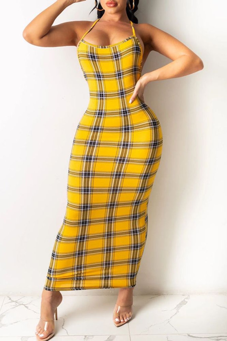 Dresses female | Any Day Any Time Plaid Maxi Dress