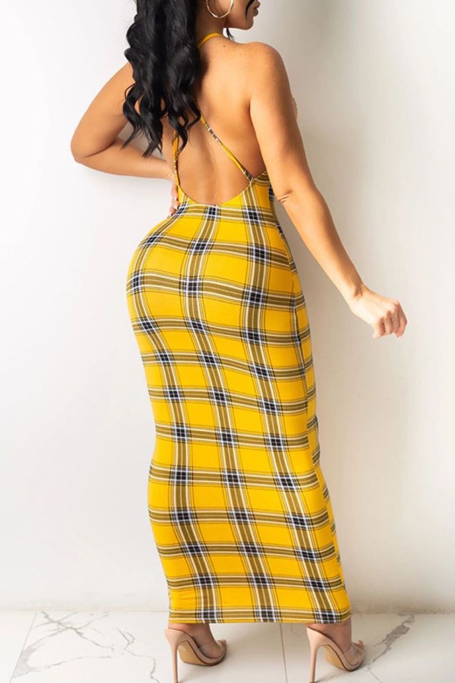 Dresses female | Any Day Any Time Plaid Maxi Dress