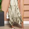 Jumpsuits & Rompers female | Statement Round Neck Sleeveless Tie Dye Print Harem Jumpsuits