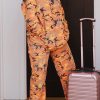 2-Pieces female | Comfortable Camouflage Print Pocket Hoodie Lounge Pant Suits Orange