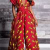 Jumpsuits & Rompers female | Fashionable Geometric Print Multi-Wear Loose Wide-Leg Jumpsuit