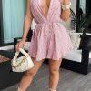 Jumpsuits & Rompers female | Pretty Sleeveless Tie Waist Striped Ruffle Romper