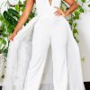 Jumpsuits & Rompers female | Stylish Halterneck Backless Wide Leg Jumpsuit With Detachable Skirt