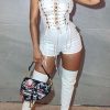 Jumpsuits & Rompers female | Bandage Hollowed Out Split Joint Strapless Romper