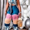 2-Pieces female | Plus Size Tie Dye Bandeau Top & Pants Suit