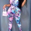 Jumpsuits & Rompers female | New Halter Mesh Print Micro-Flare Jumpsuit Pink