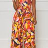 Jumpsuits & Rompers female | Casual Printed Backless Strapless Loose High Waist Jumpsuit Multicolor