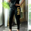 2-Pieces female | Fashion Hot Stamping Letter Round Neck Short Sleeve Sports Suit