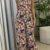 Jumpsuits & Rompers female | Multi Printed Sleeveless Halter Tie Waist Jumpsuit Multicolor