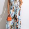 Jumpsuits & Rompers female | Fashion Chiffon Digital Print Colorful Jumpsuit