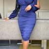 Dresses female | Sexy Solid Hollowed Out V Neck Midi Dress