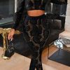 2-Pieces female | Sexy Lace Shirt Collar Long Sleeve Pants Suit