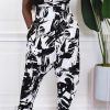 Jumpsuits & Rompers female | Plus Size Halter Tie Dye Pocket Harem Jumpsuit Black