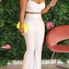 2-Pieces female | Fashion High-Waisted Horn Wide-Leg Sling Two-Piece Summer Suit