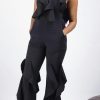 Jumpsuits & Rompers female | Fashion Sexy Backless Wide Leg Ruffle Jumpsuit