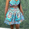 2-Pieces female | Lace Trim Printed Camisole & Pleated Skirt Set