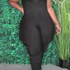 Jumpsuits & Rompers female | Casual Plus Size Solid Color Sling Harem Jumpsuit